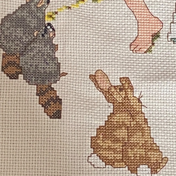 Norman Rockwell vintage cross stitch with couple & animals - Picture 8 of 16